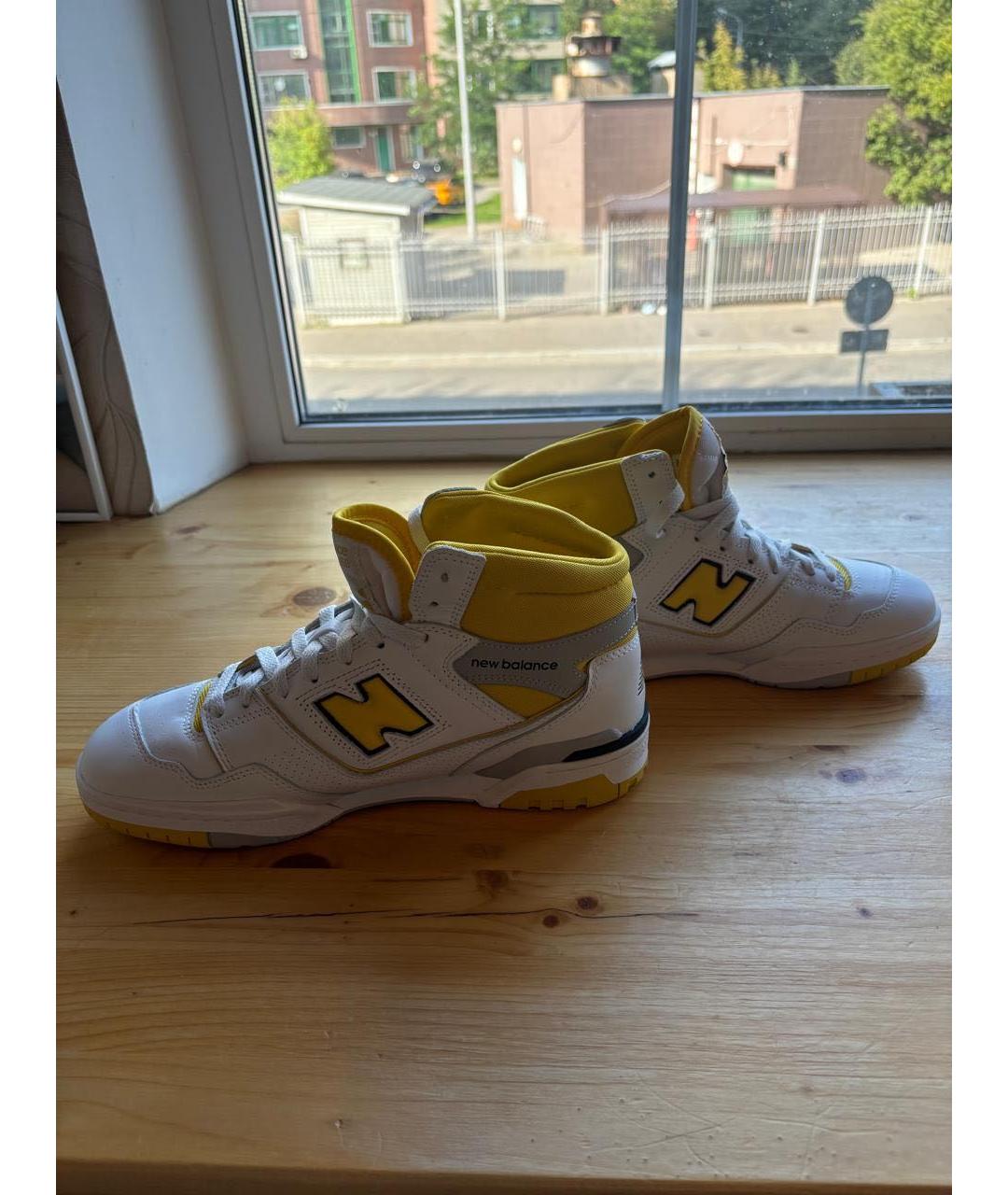 NEW BALANCE Желтые кожаные высокие кроссовки / кеды, фото 6