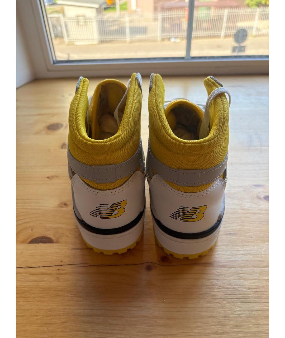 NEW BALANCE Желтые кожаные высокие кроссовки / кеды, фото 4
