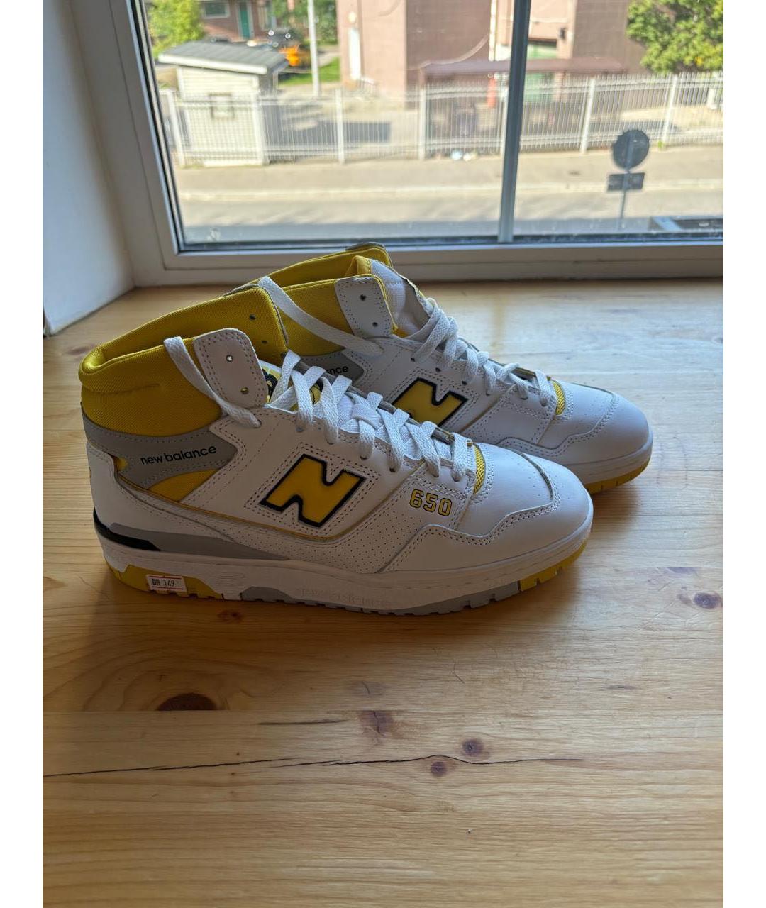 NEW BALANCE Желтые кожаные высокие кроссовки / кеды, фото 9