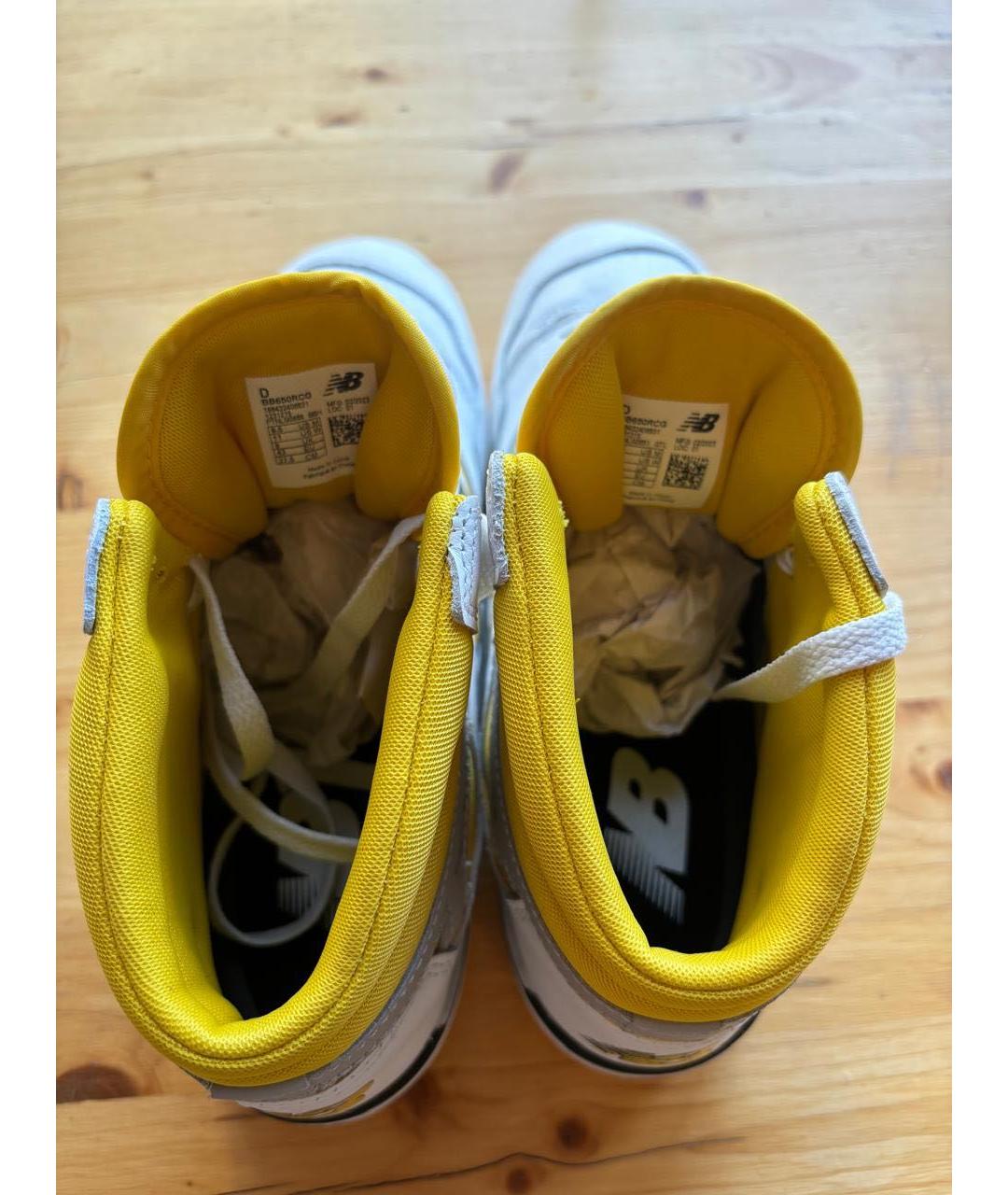 NEW BALANCE Желтые кожаные высокие кроссовки / кеды, фото 7