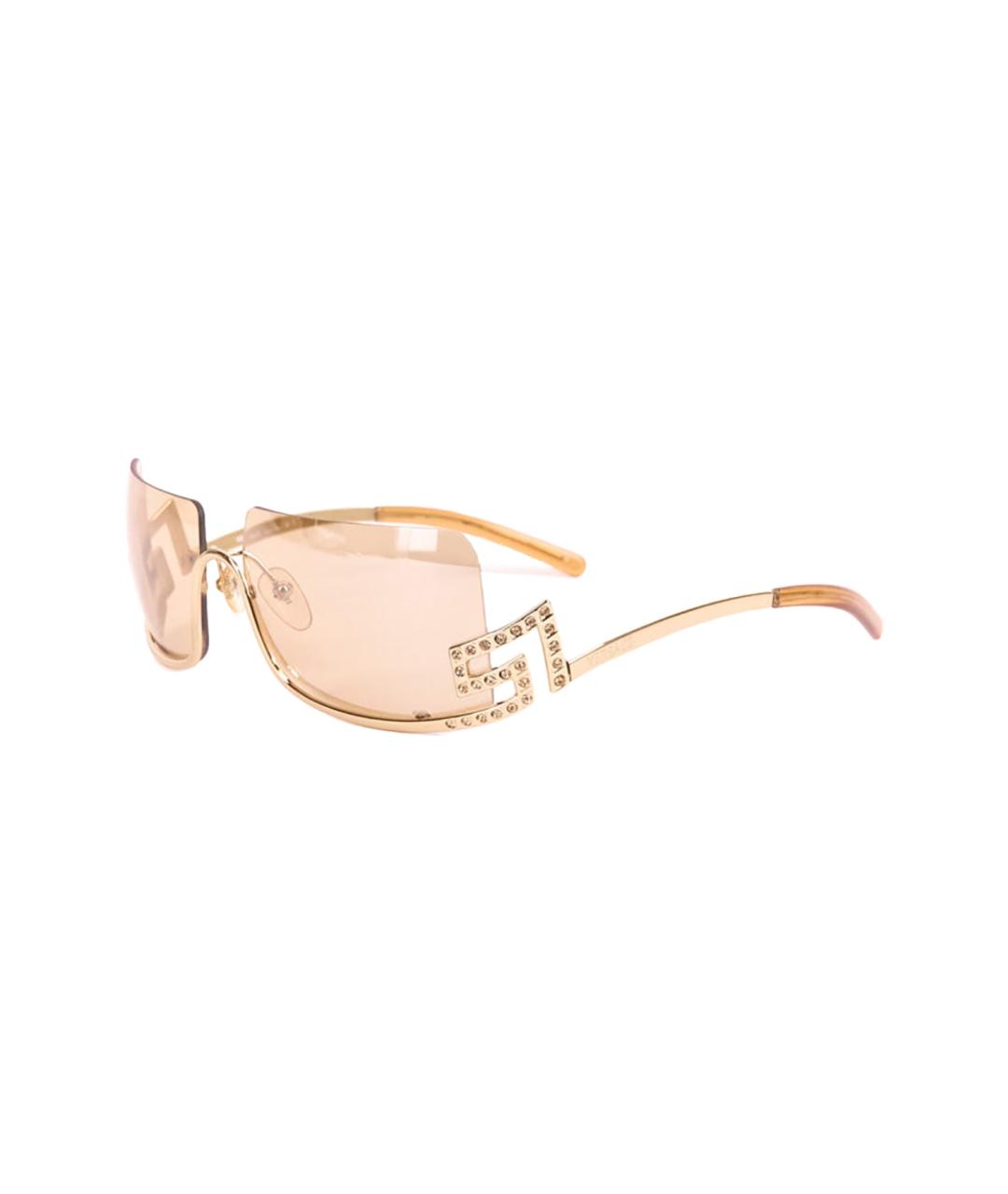VERSACE Золотые металлические солнцезащитные очки, фото 5