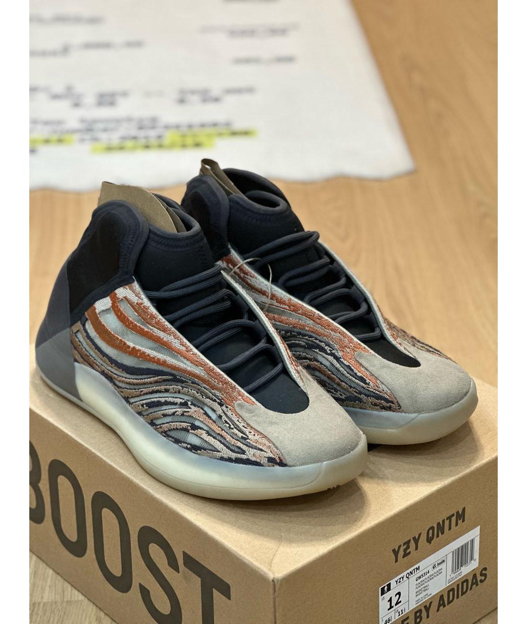 ADIDAS YEEZY Оранжевое высокие кроссовки / кеды, фото 3