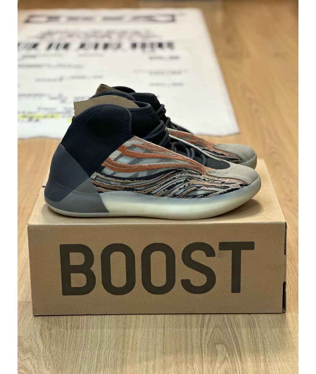 ADIDAS YEEZY Оранжевое высокие кроссовки / кеды, фото 7
