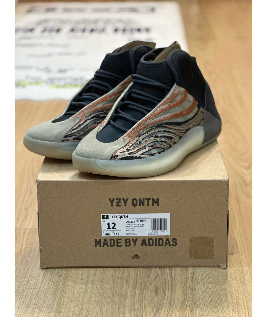 ADIDAS YEEZY Оранжевое высокие кроссовки / кеды, фото 2