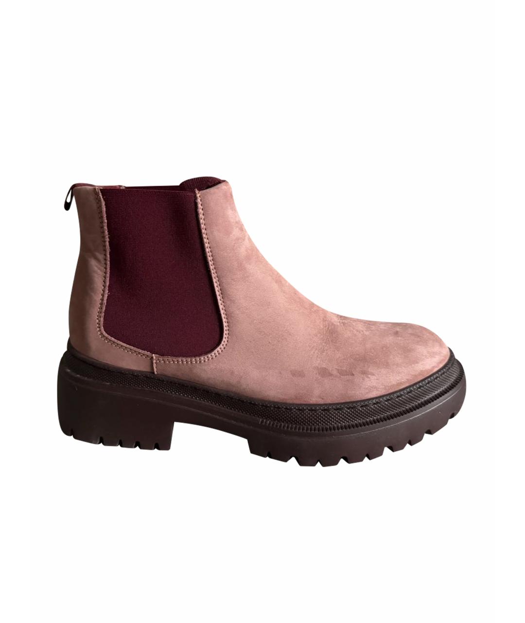 POLLINI Розовые нубуковые полусапоги, фото 1