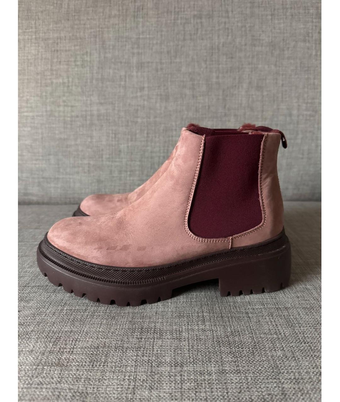 POLLINI Розовые нубуковые полусапоги, фото 5