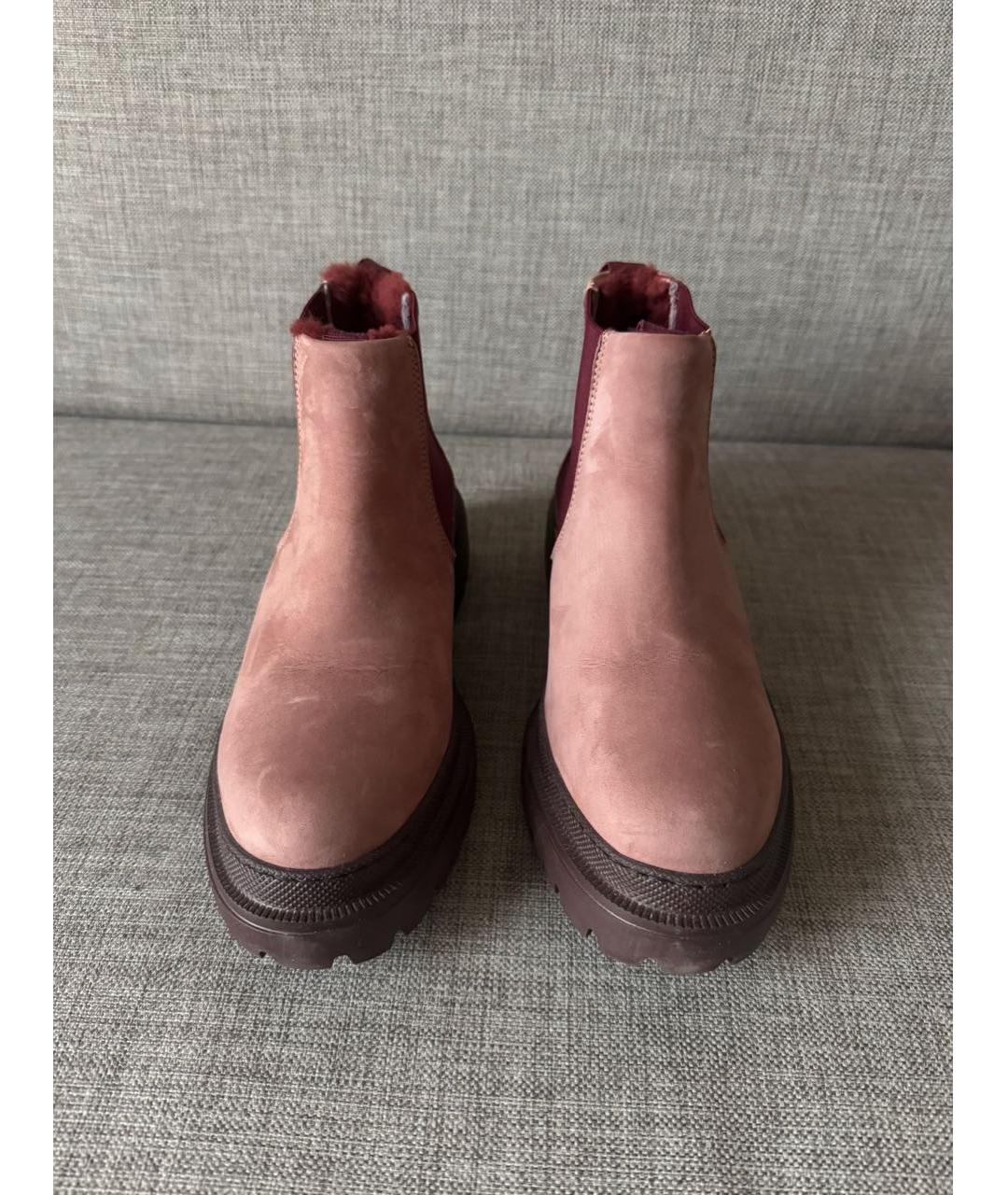 POLLINI Розовые нубуковые полусапоги, фото 3
