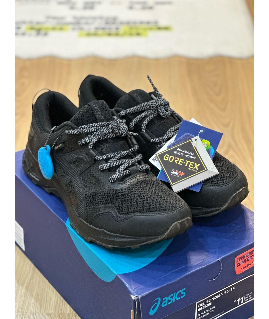 ASICS Черные синтетические низкие кроссовки / кеды, фото 3