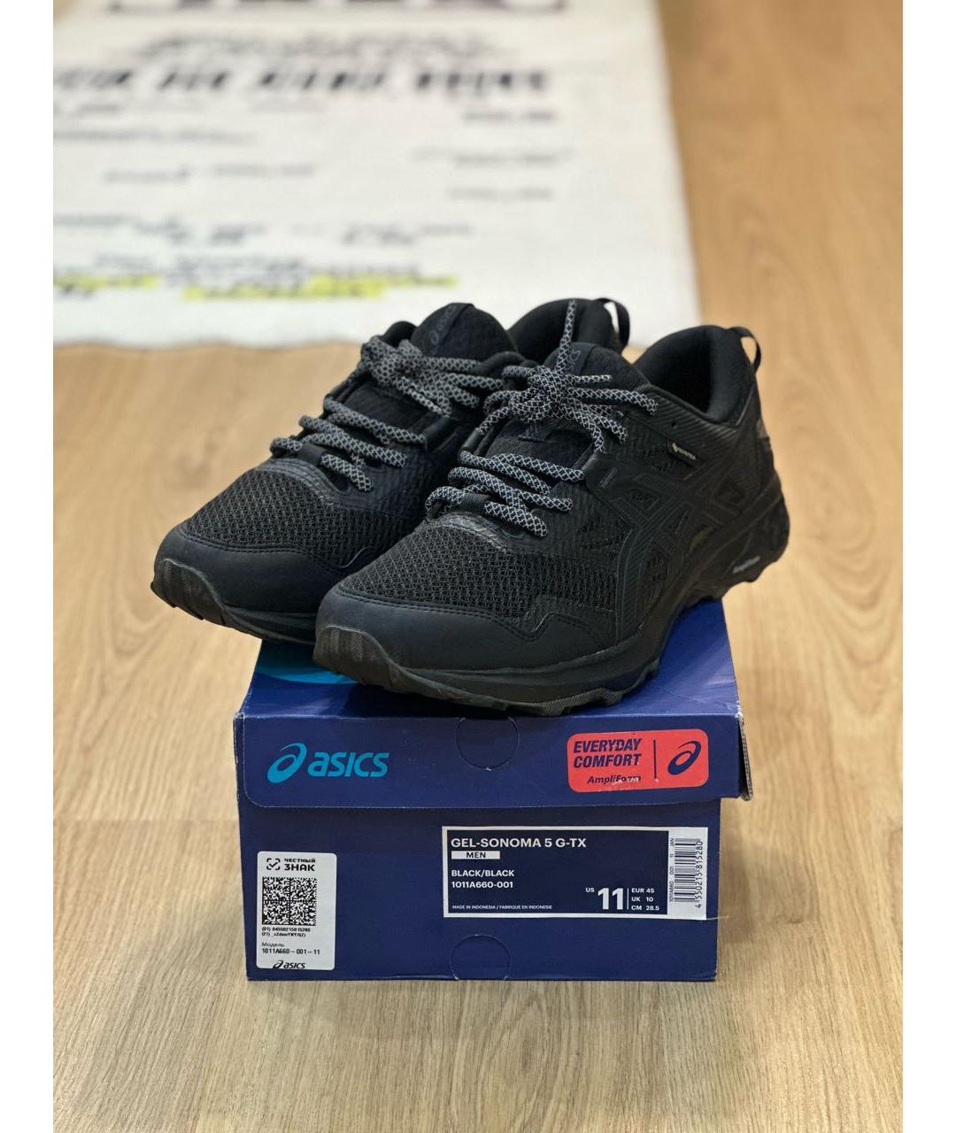 ASICS Черные синтетические низкие кроссовки / кеды, фото 2