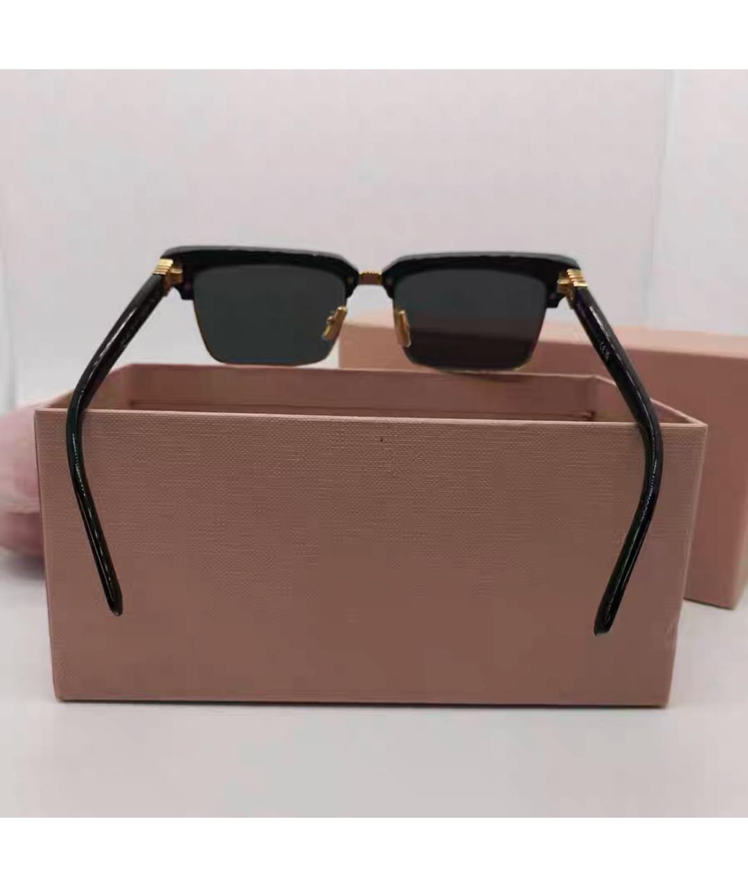 MIU MIU Черные металлические солнцезащитные очки, фото 3