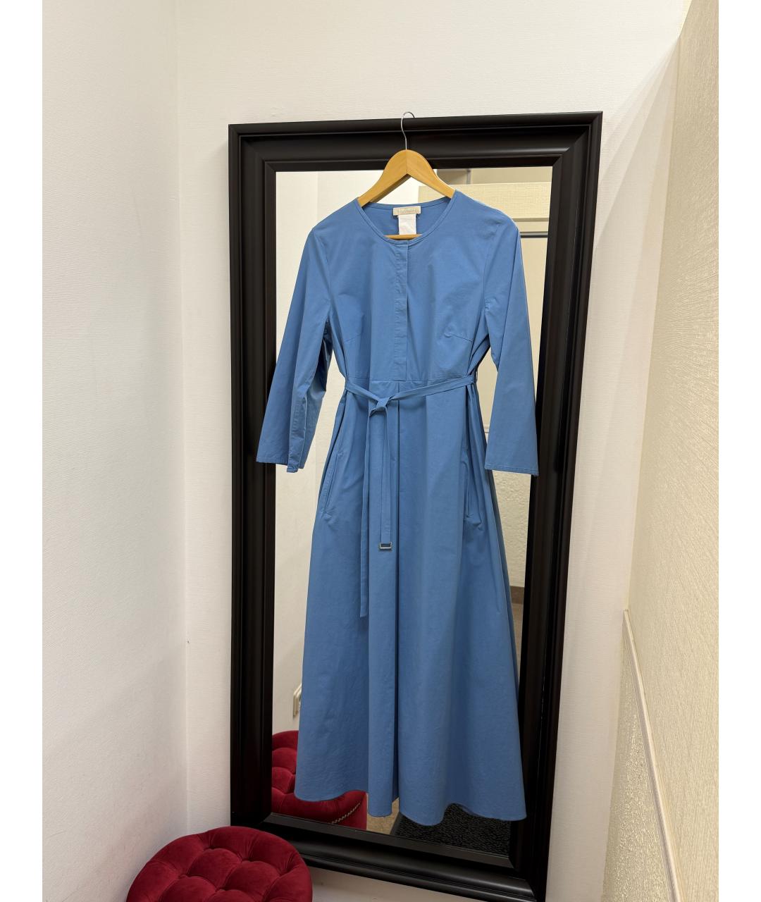 'S MAX MARA Голубое повседневное платье, фото 7
