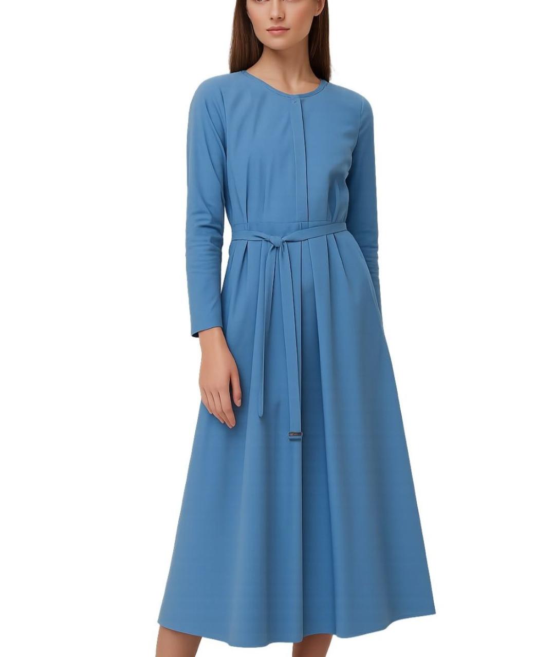'S MAX MARA Голубое повседневное платье, фото 6