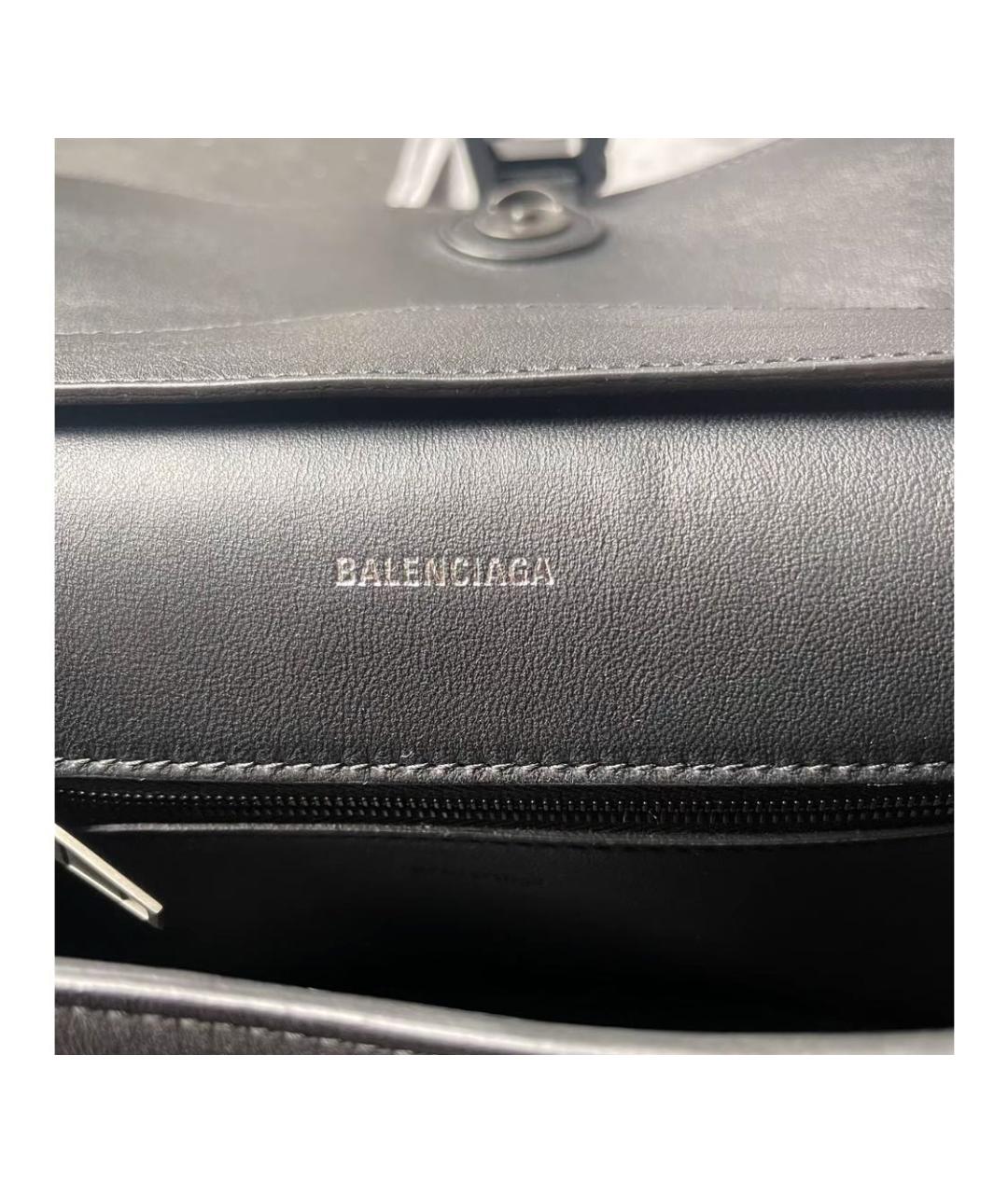 BALENCIAGA Черная кожаная сумка с короткими ручками, фото 4
