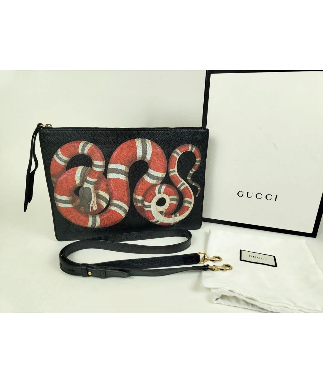 GUCCI Черная кожаная поясная сумка, фото 2