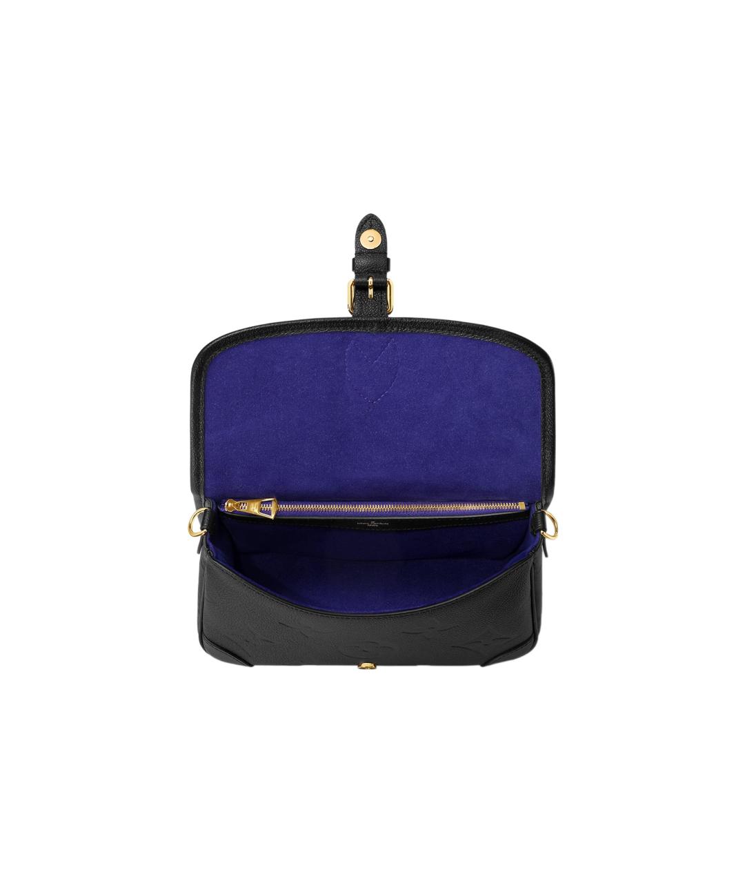 LOUIS VUITTON Черная кожаная сумка через плечо, фото 4