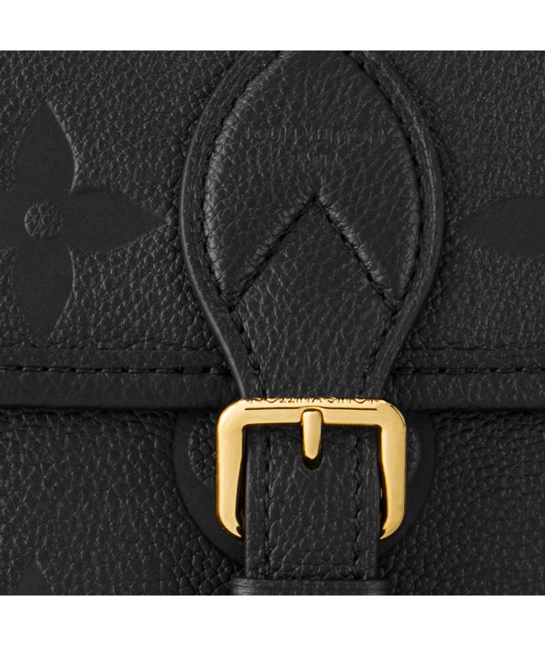 LOUIS VUITTON Черная кожаная сумка через плечо, фото 6