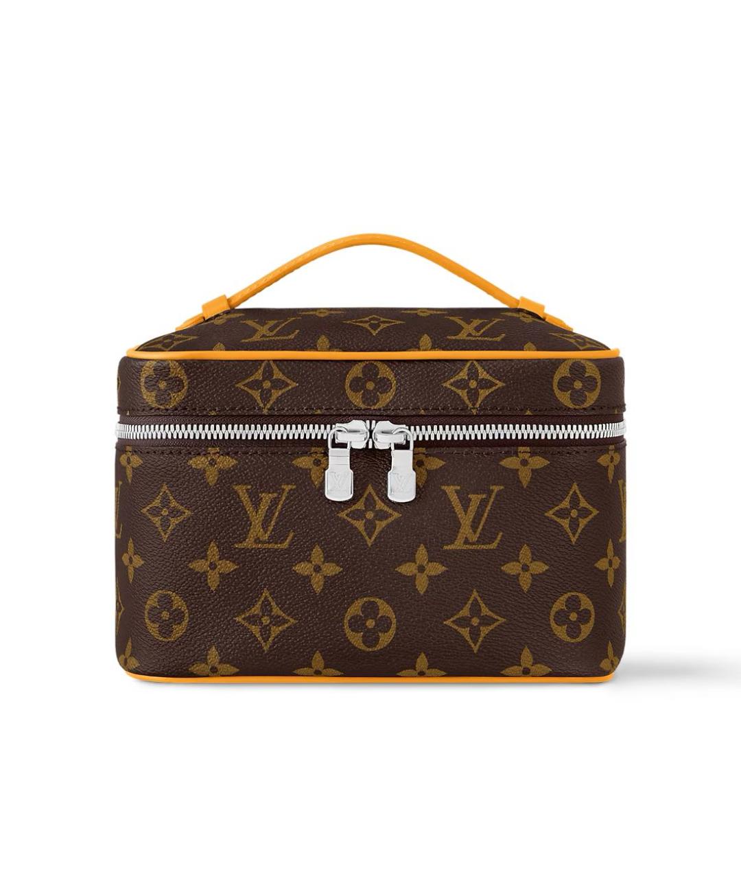 LOUIS VUITTON Коричневая кожаная косметичка, фото 4