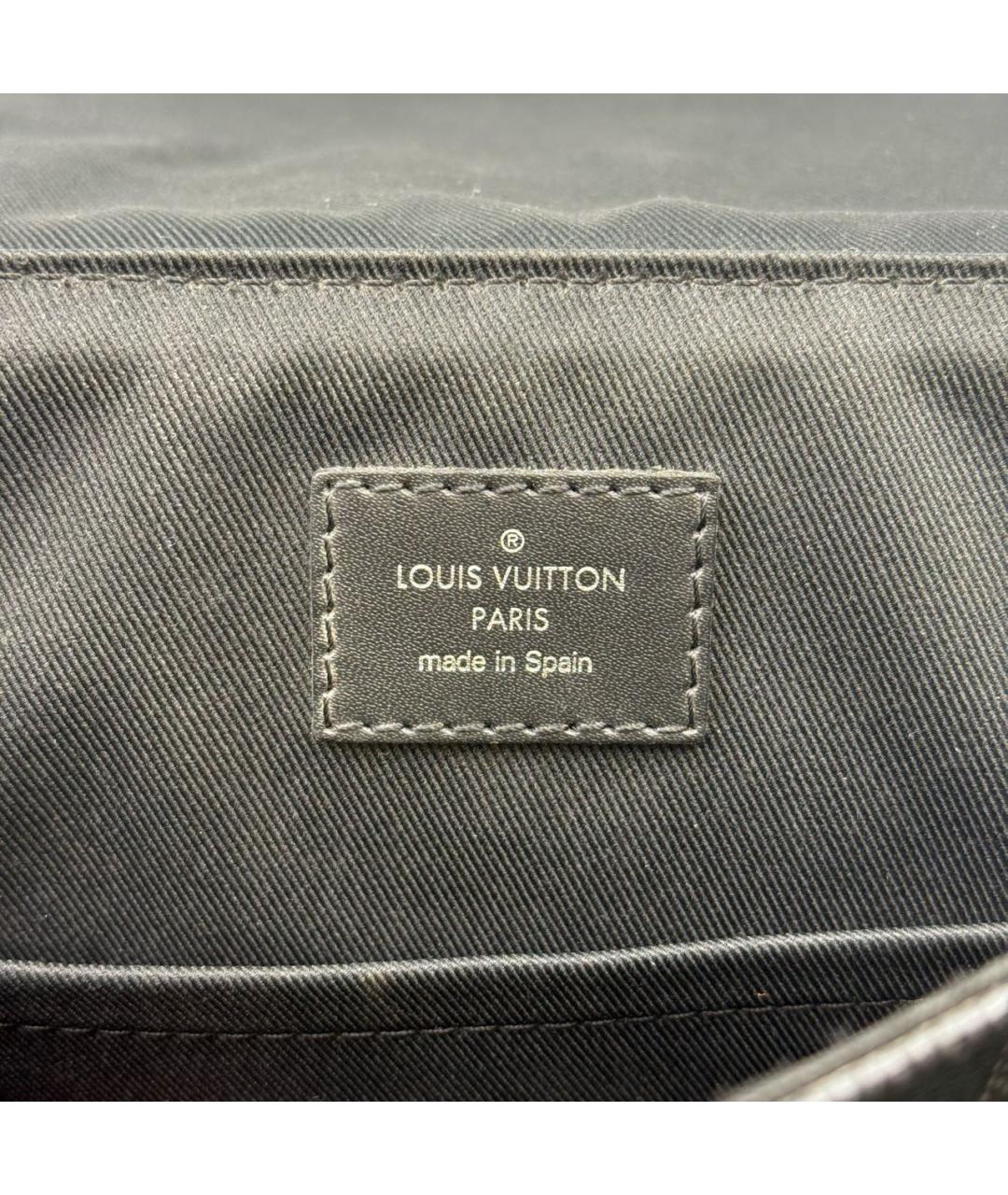 LOUIS VUITTON Антрацитовая кожаная сумка на плечо, фото 7