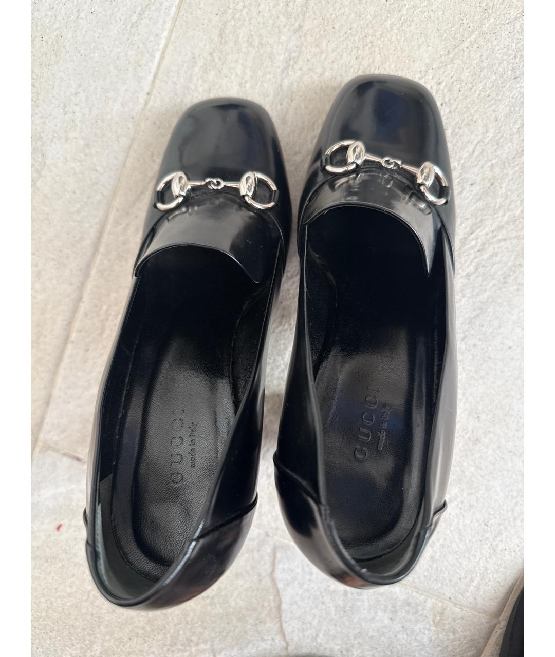 GUCCI Черные кожаные туфли, фото 3
