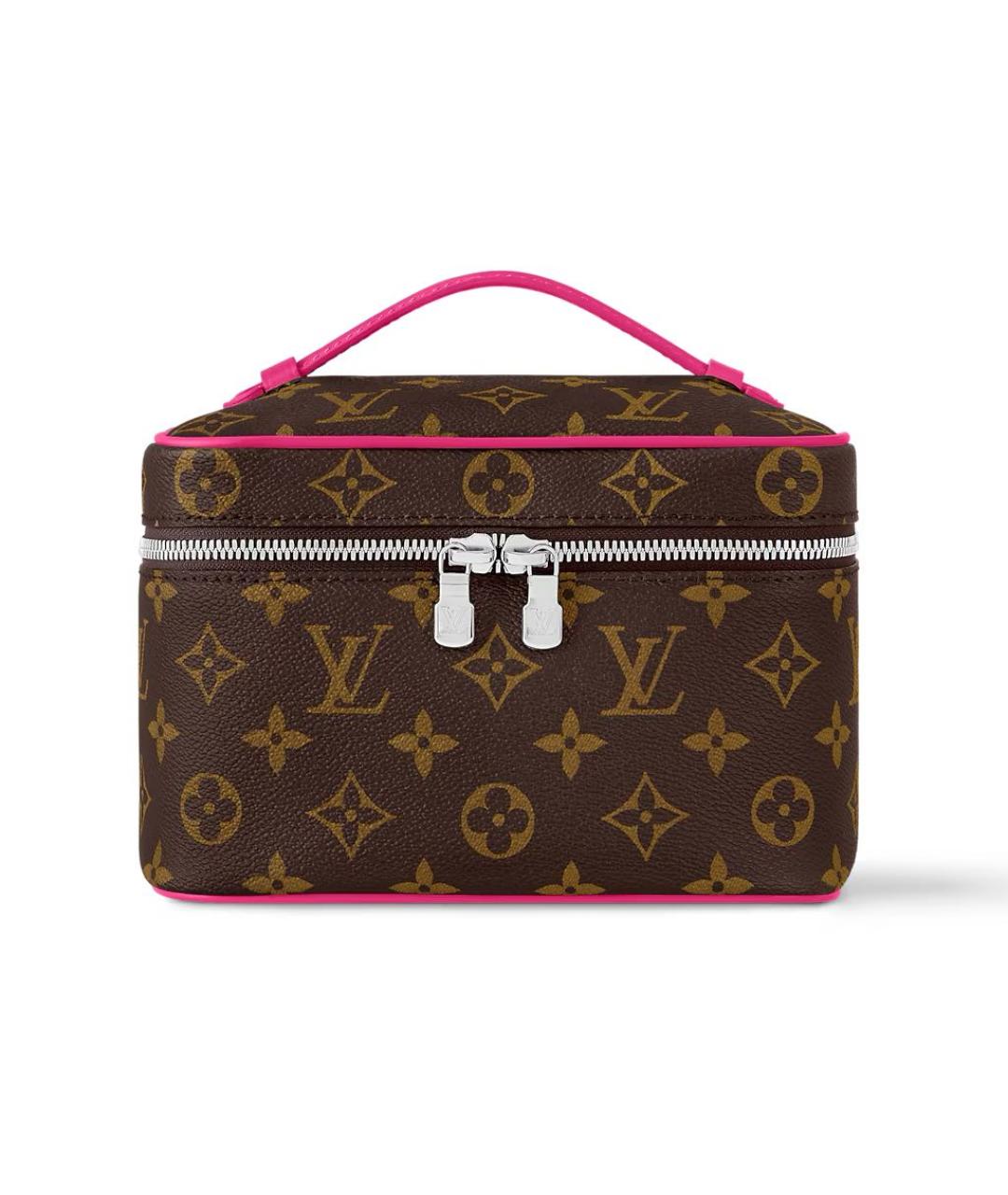 LOUIS VUITTON Коричневая кожаная косметичка, фото 3