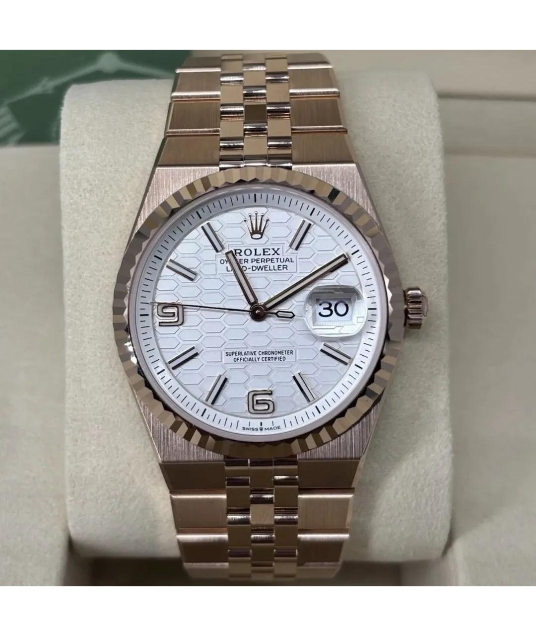 ROLEX Белые часы из розового золота, фото 2