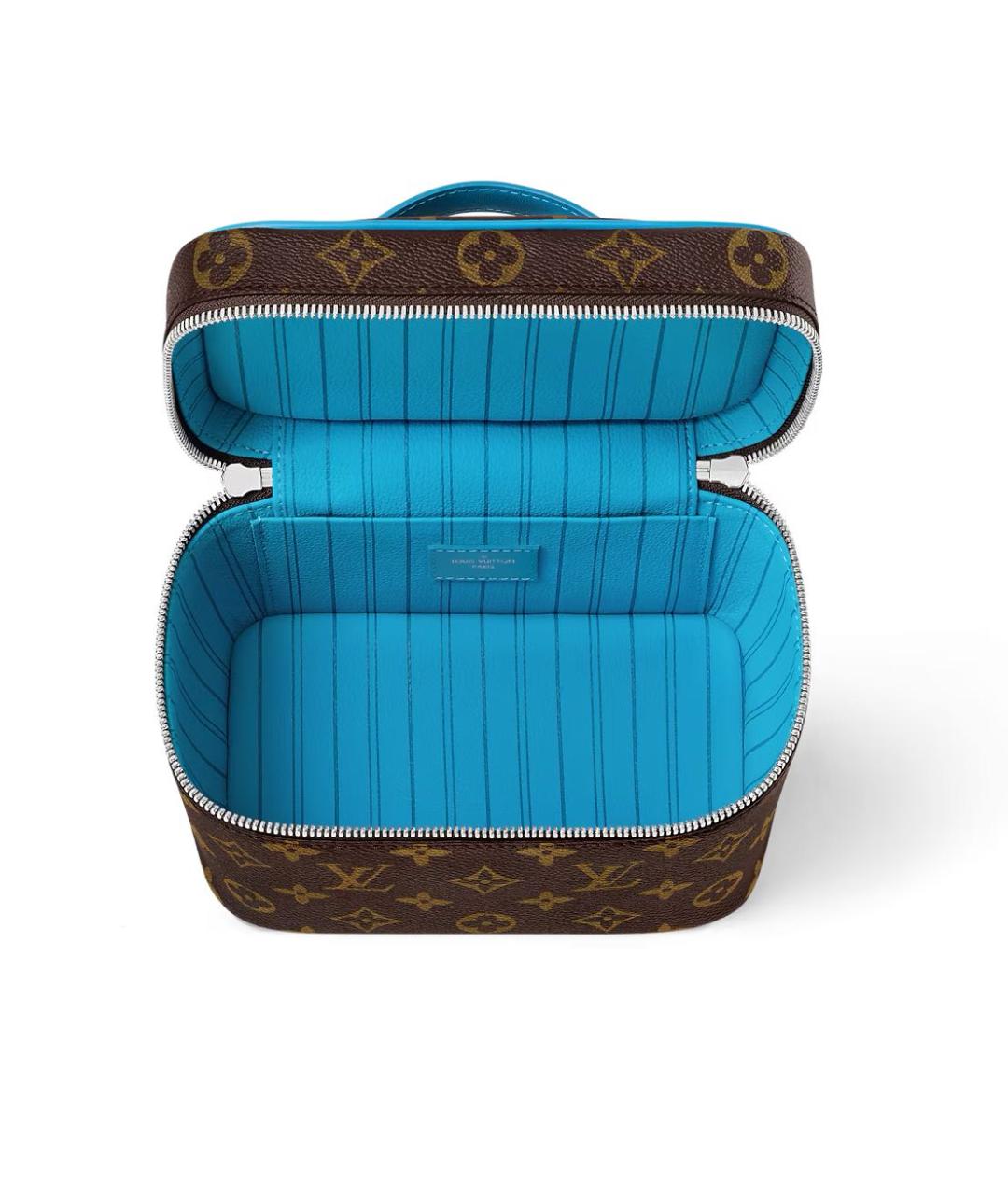 LOUIS VUITTON Коричневая кожаная косметичка, фото 3