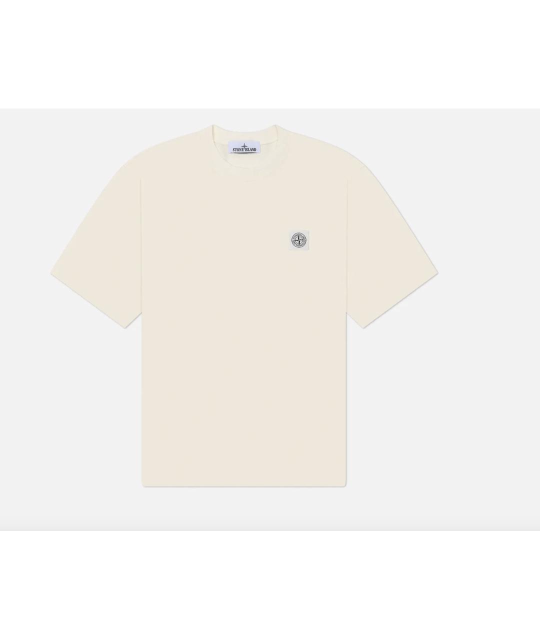 STONE ISLAND Бежевая хлопковая футболка, фото 4