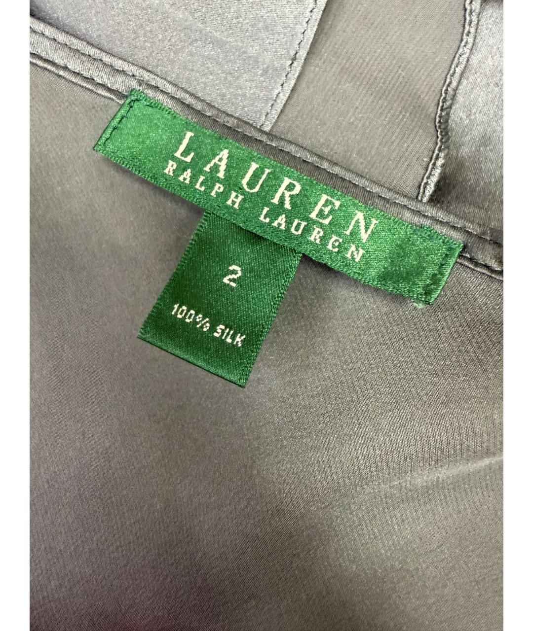 RALPH LAUREN Серая шелковая блузы, фото 3