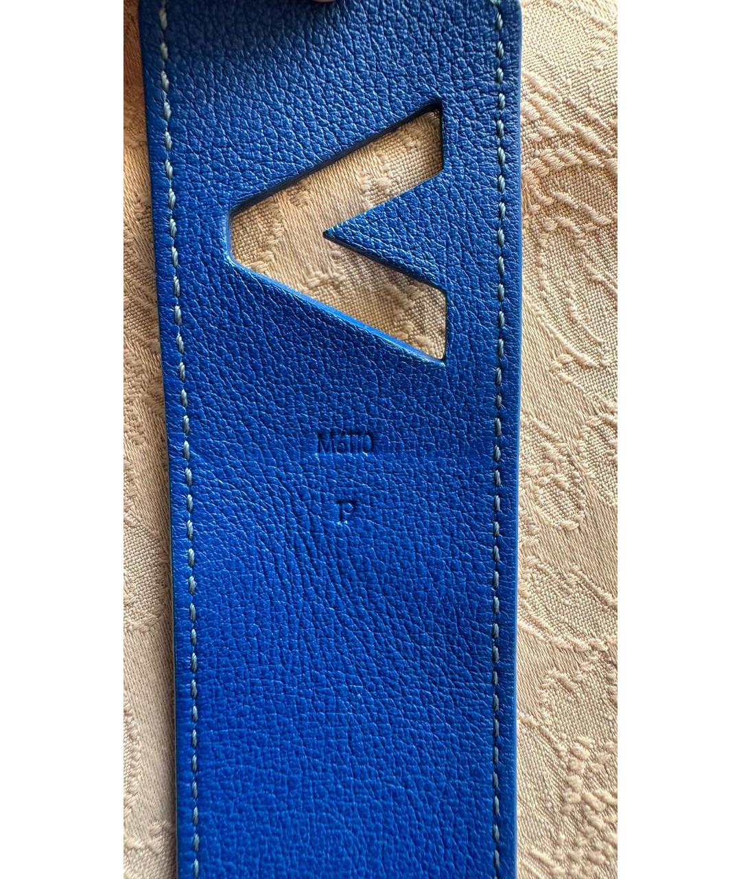 LOUIS VUITTON Синий кожаный браслет, фото 4