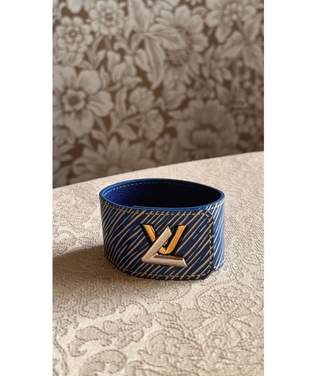 LOUIS VUITTON Синий кожаный браслет, фото 5