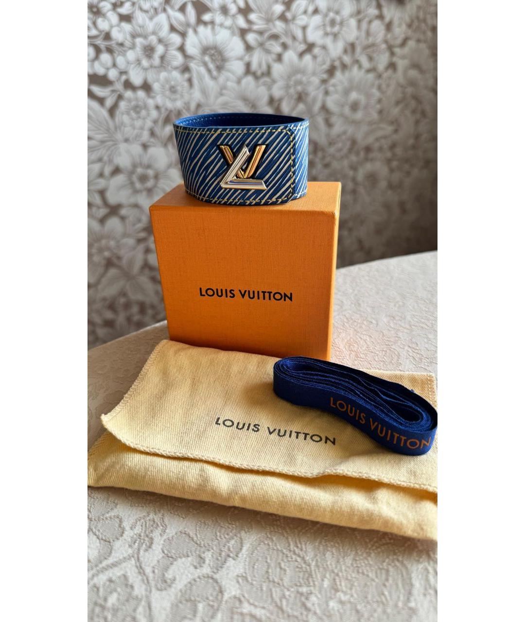 LOUIS VUITTON Синий кожаный браслет, фото 2
