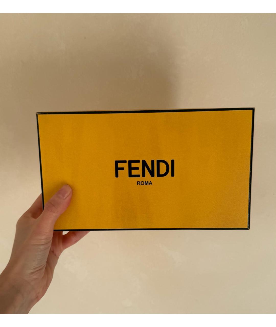 FENDI Золотые металлические солнцезащитные очки, фото 4
