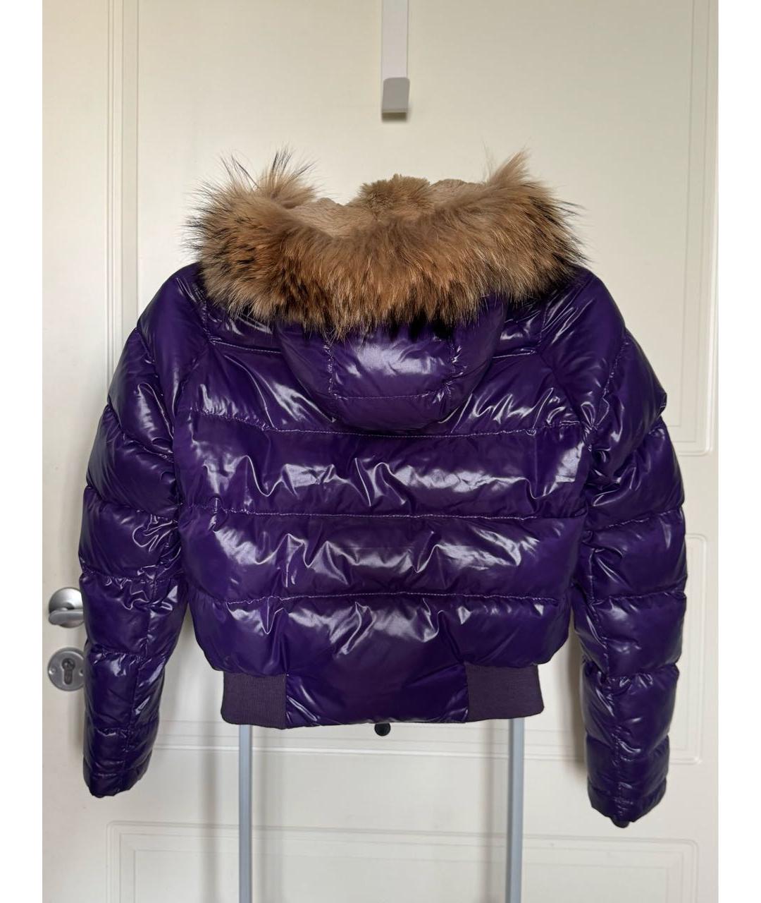 MONCLER Фиолетовый полиамидовый пуховик, фото 2