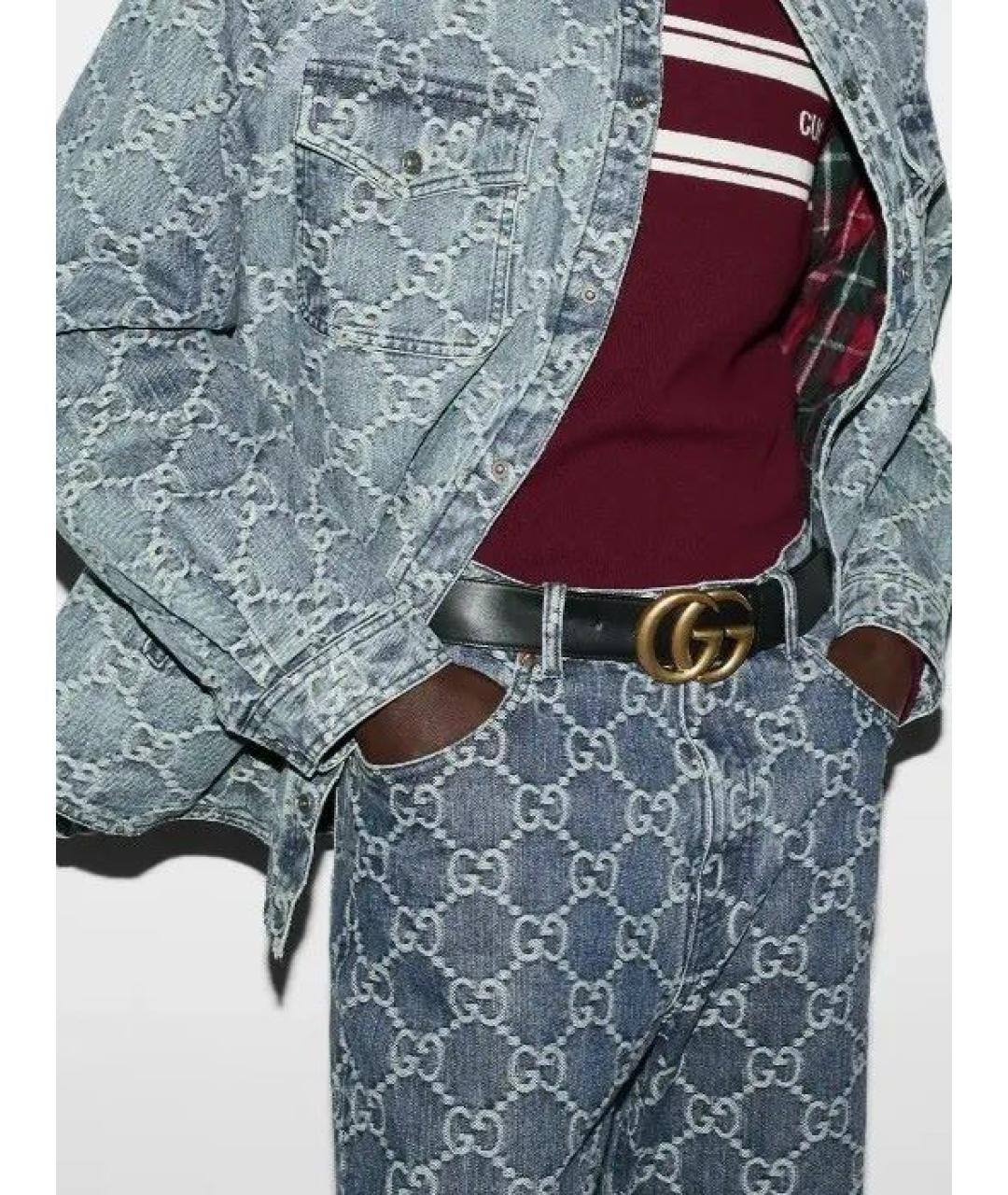 GUCCI Черный кожаный ремень, фото 5