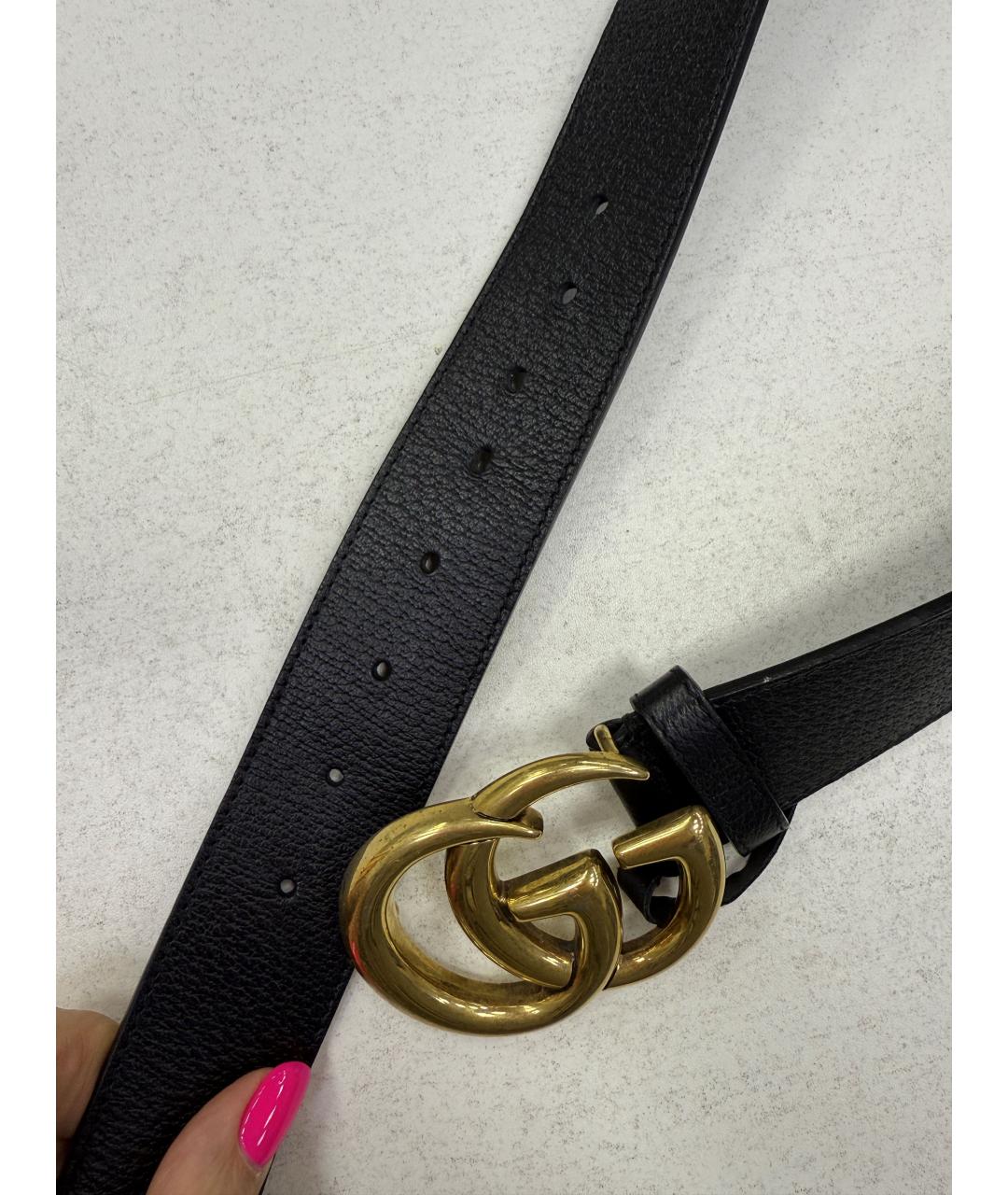 GUCCI Черный кожаный ремень, фото 2