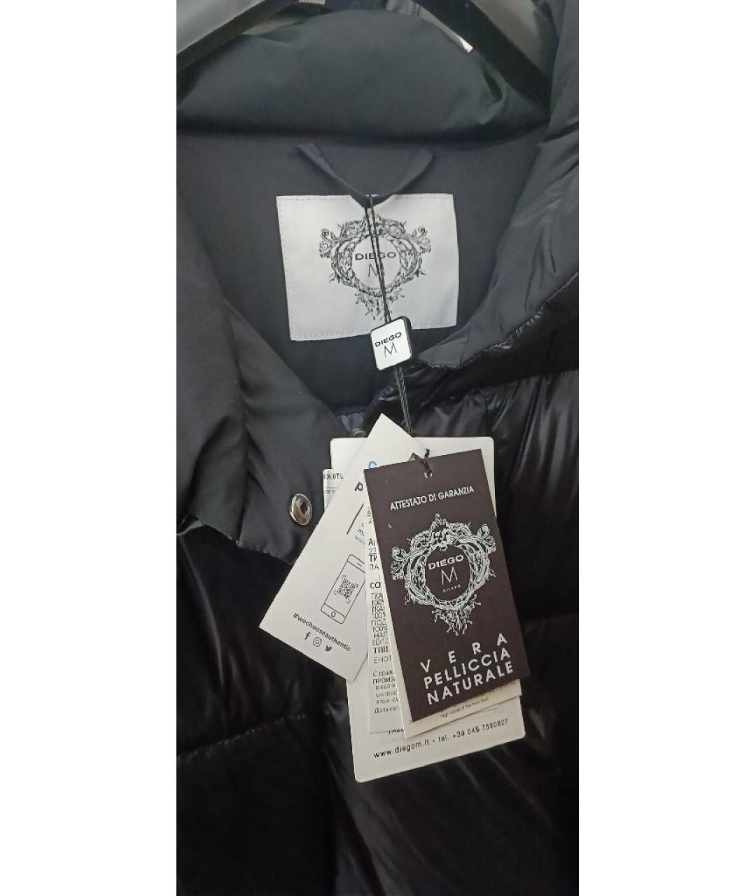 DIEGO M Черный полиэстеровый пуховик, фото 4