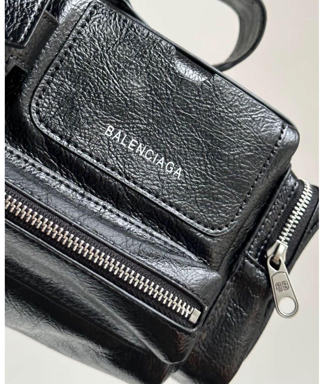 BALENCIAGA Черная кожаная сумка с короткими ручками, фото 4