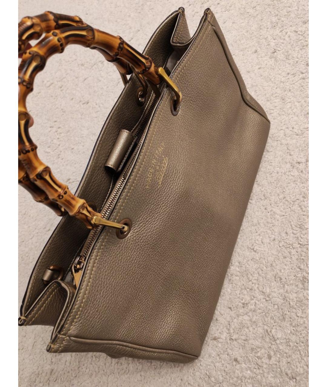 GUCCI Бежевая кожаная сумка тоут, фото 2