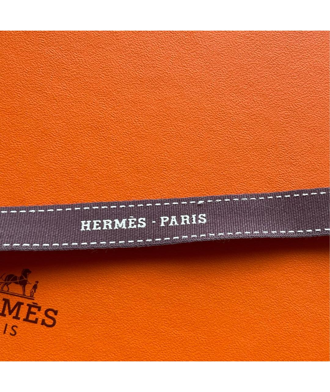 HERMES Оранжевый шелковый шарф, фото 8