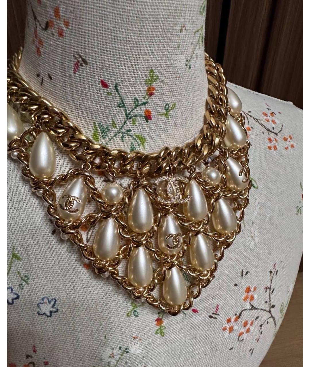 CHANEL Золотое жемчужное колье, фото 3