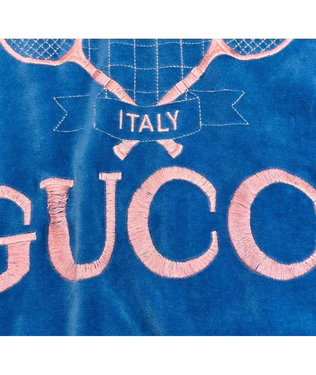 GUCCI Синий велюровый джемпер / свитер, фото 8