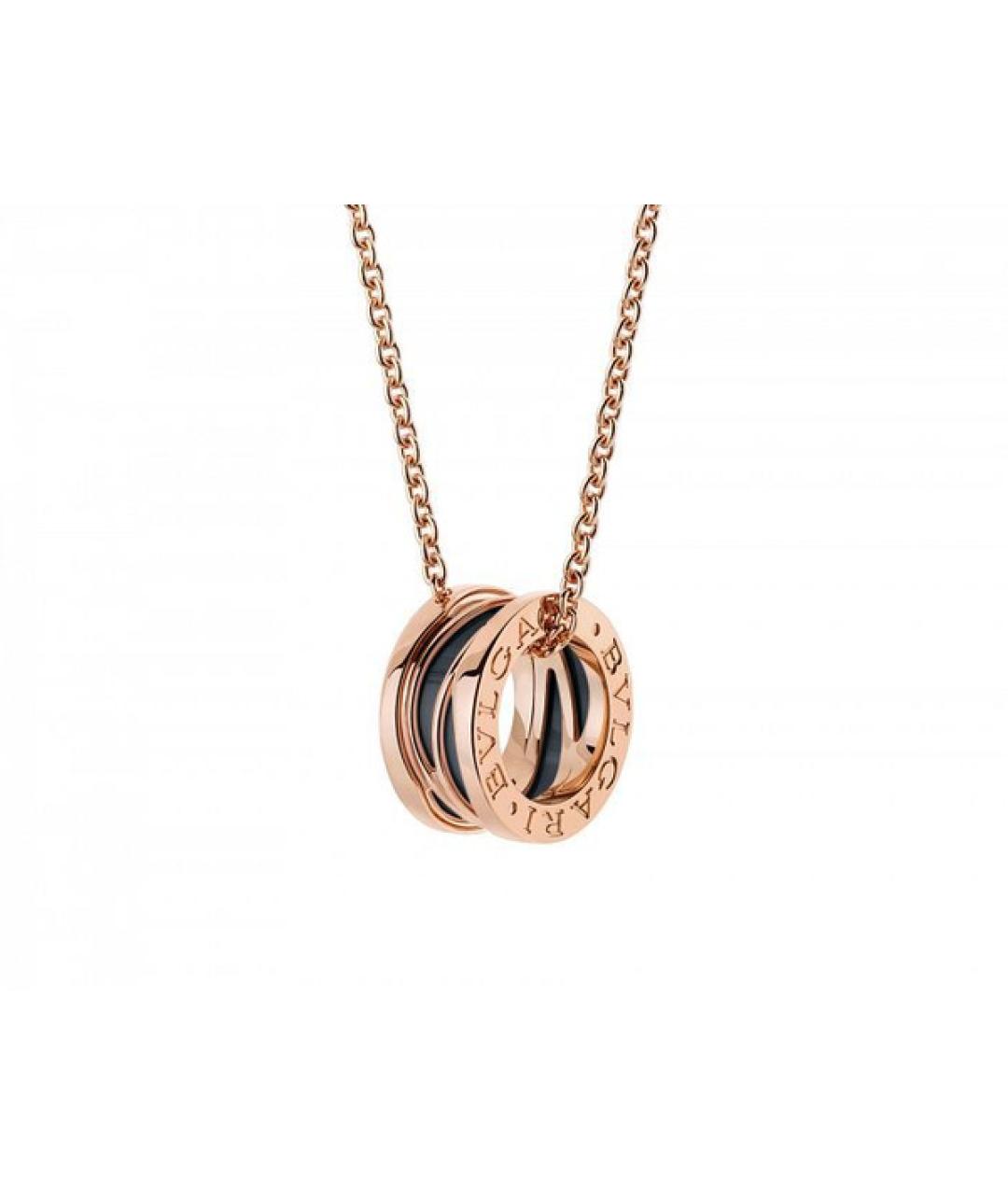 BVLGARI Черная подвеска из розового золота, фото 1