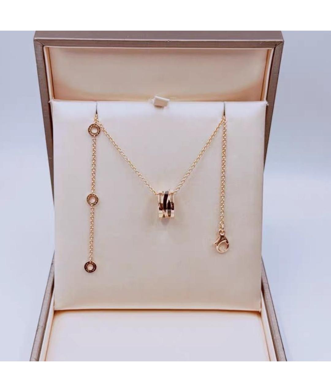 BVLGARI Черная подвеска из розового золота, фото 2