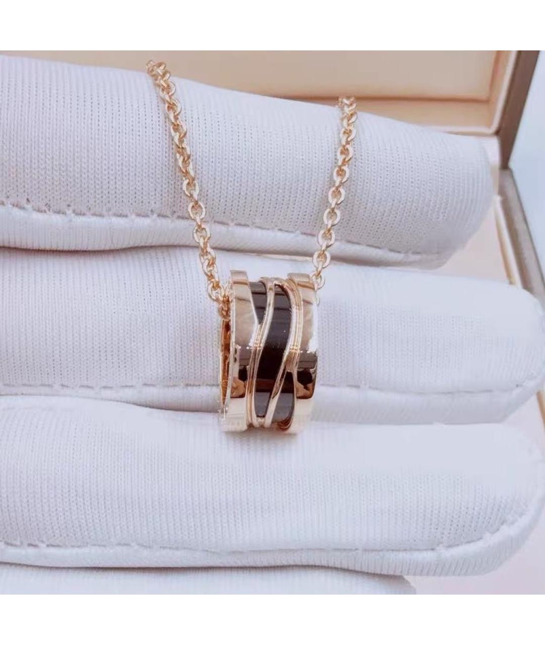 BVLGARI Черная подвеска из розового золота, фото 3