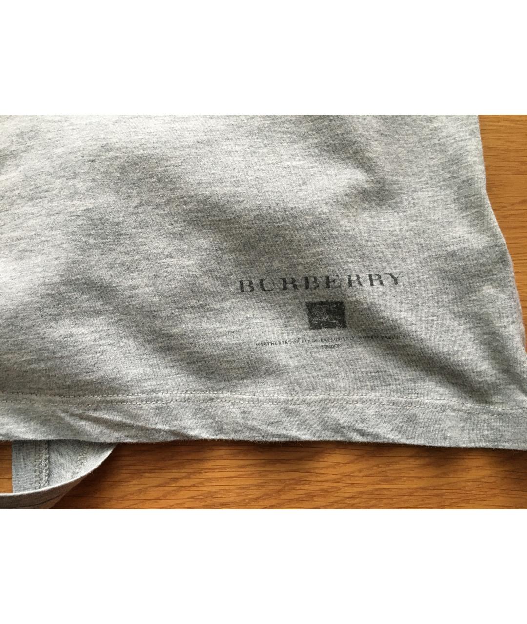BURBERRY Серая хлопковая майка, фото 4