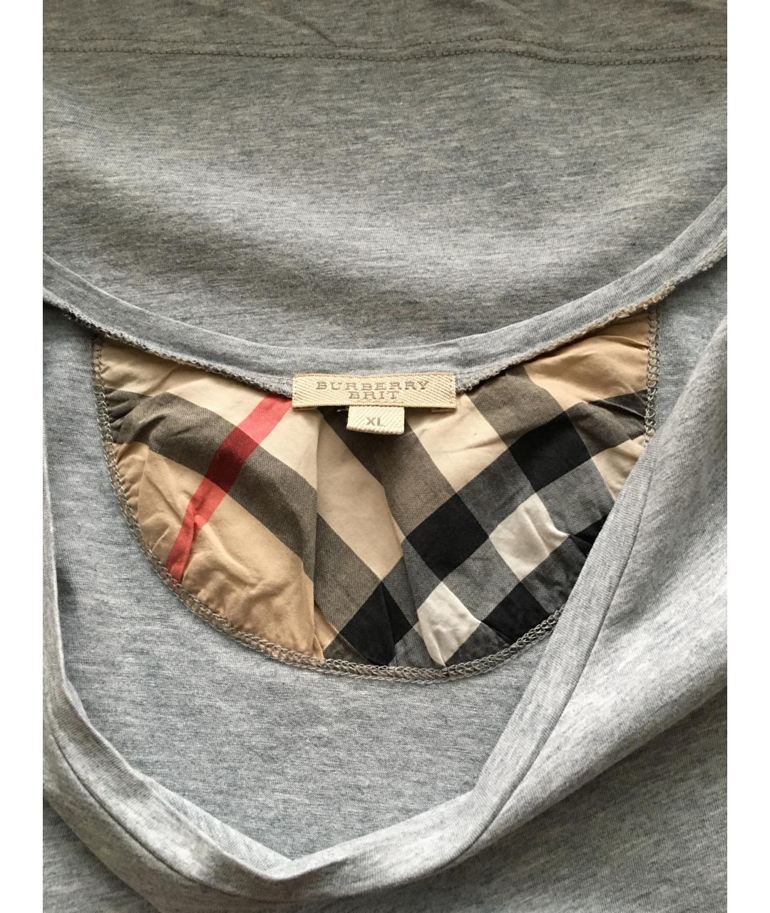 BURBERRY Серая хлопковая майка, фото 3