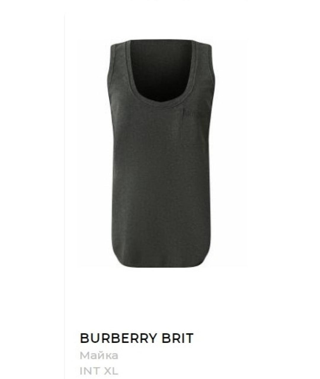BURBERRY Серая хлопковая майка, фото 6
