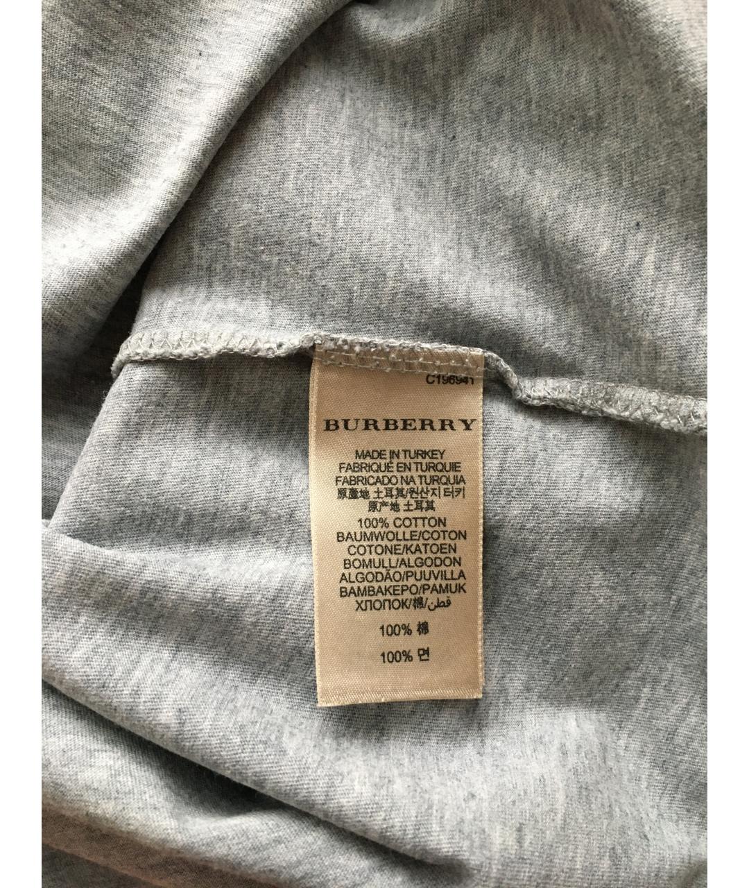BURBERRY Серая хлопковая майка, фото 5