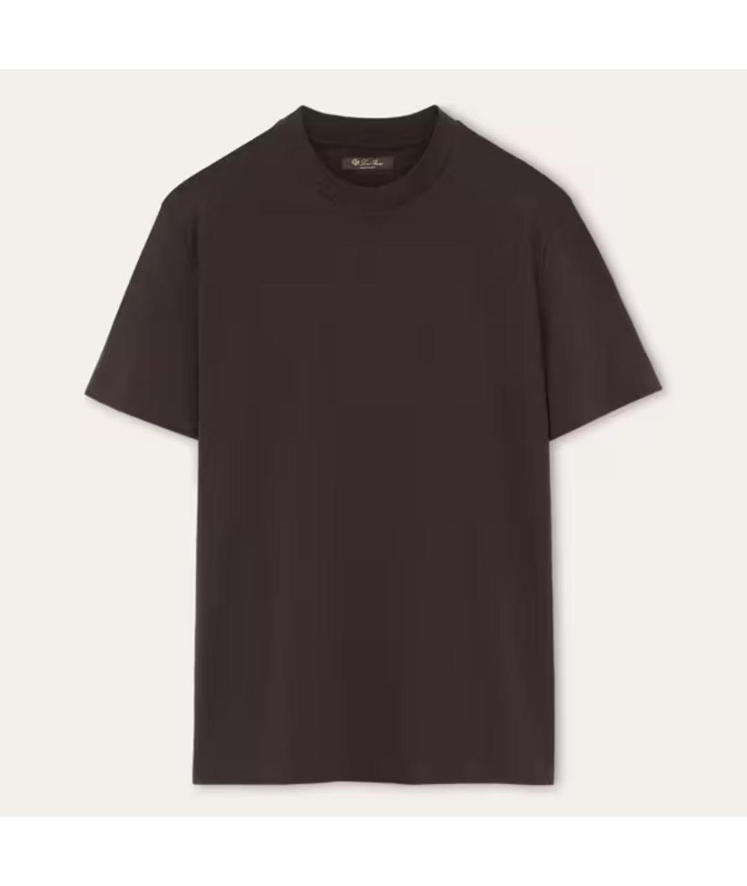 LORO PIANA Коричневая хлопковая футболка, фото 8