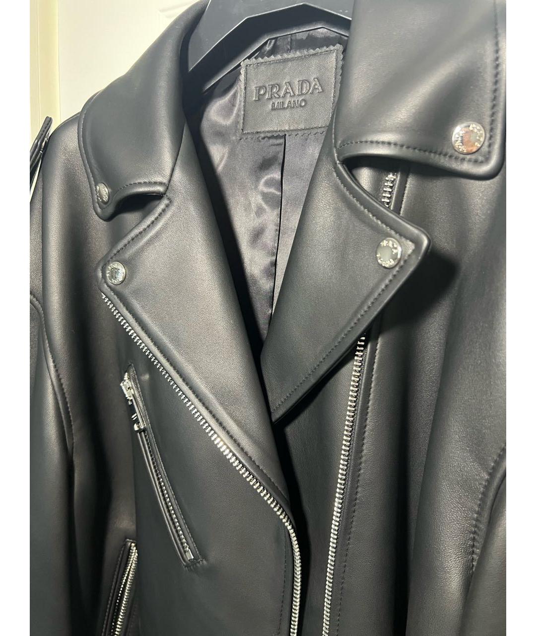 PRADA Черная кожаная куртка, фото 4